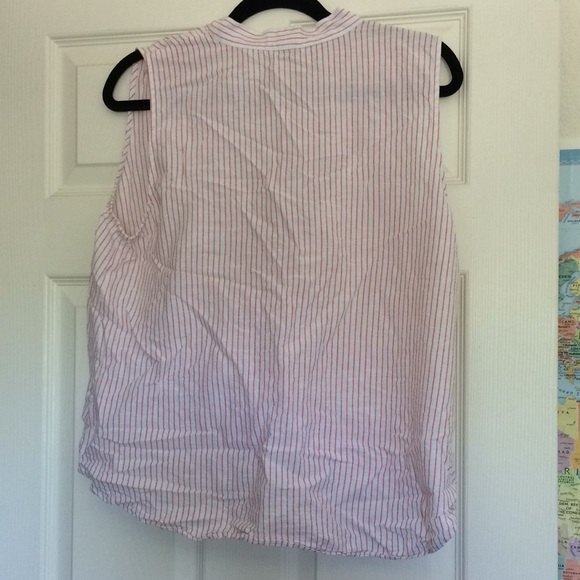 LOFT outlet stripped pleated wrap tank size large - Picture 6 of 8